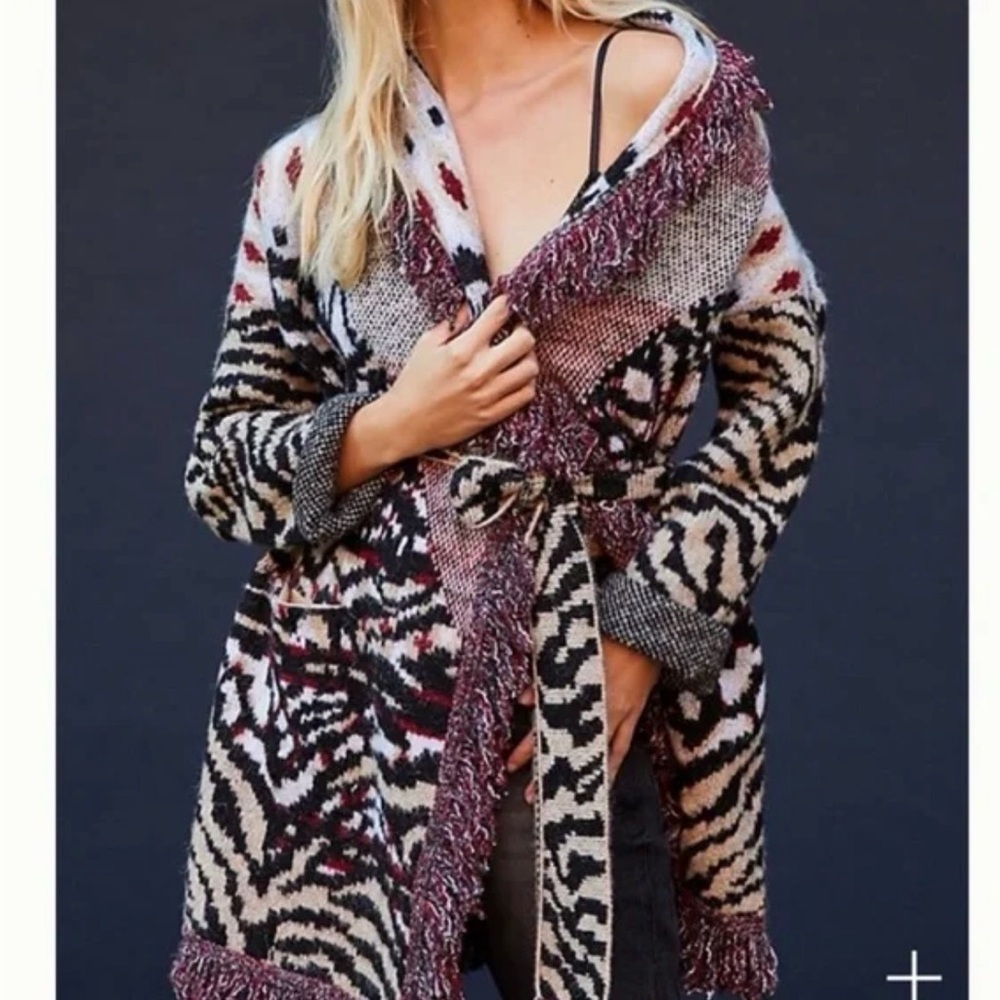 Anthropologie Paloma Fringed Cardigan Wrap XS